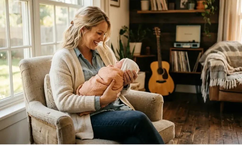 Lauren Alaina with her husband Cam Arnold and baby daughter Beni Doll Arnold.