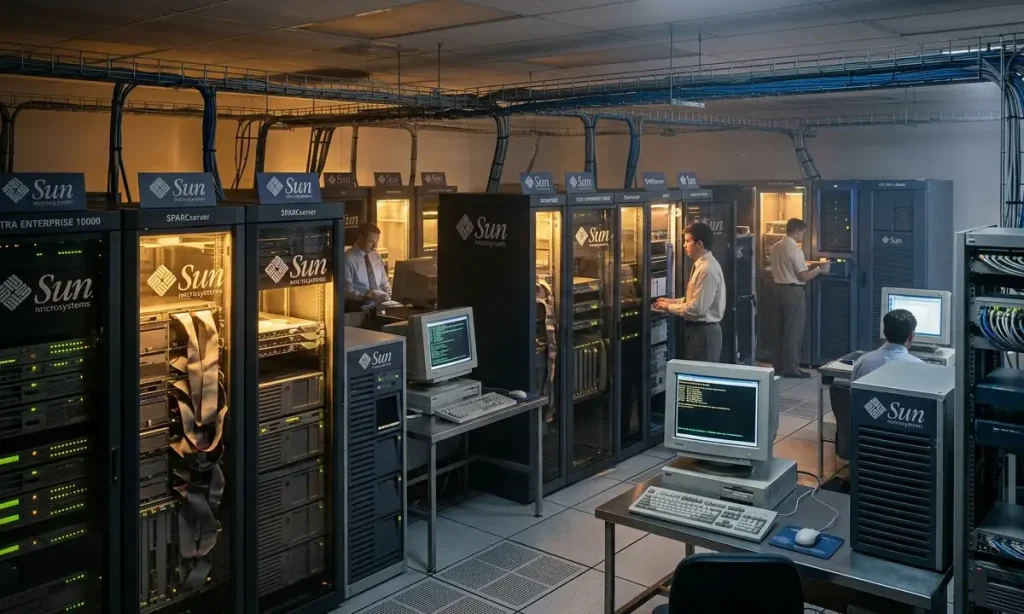 Sun Microsystems enterprise computing servers and early internet infrastructure