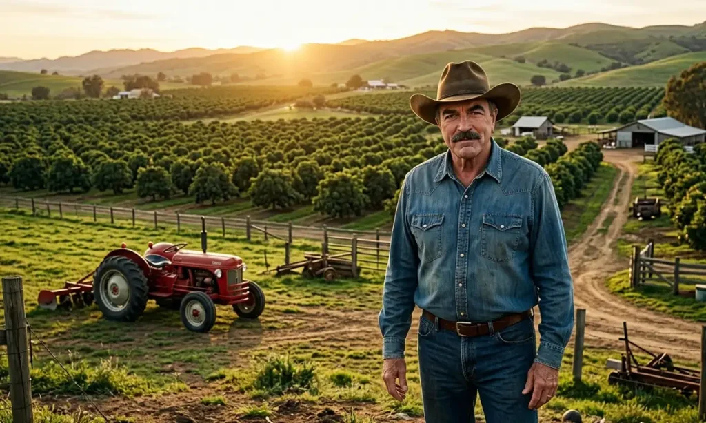 Tom Selleck on his California avocado ranch.